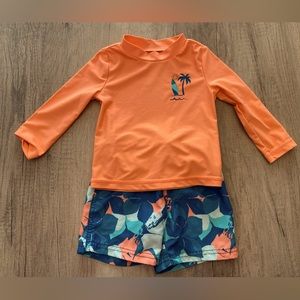 Carter’s Baby Boys' Swimsuit Trunk and Rashguard Set 18 Months